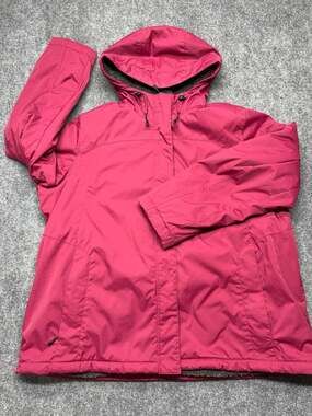 L.L. Bean Winter Warmer Jacket 2X Women Purple Fleece Lined Water/Wind Resistant
